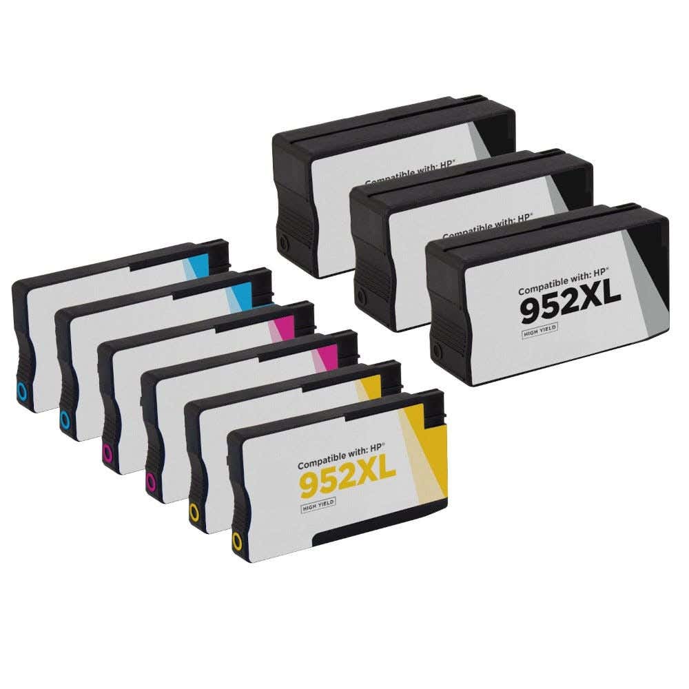 HP 952XL High-Yield Remanufactured Ink Cartridge 9-Pack Carrot Ink
