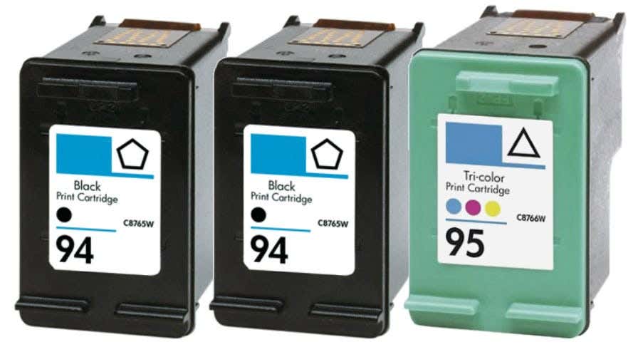 Combo 3 Pack of Remanufactured HP 94 Black & 95 Color Ink Cartridges