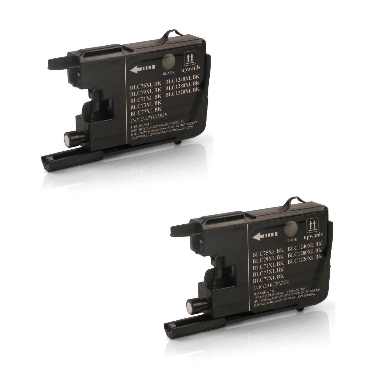 Brother LC75BK (Replaces LC71BK) Black High-Yield Compatible Ink Twin Pack Inkjets.com