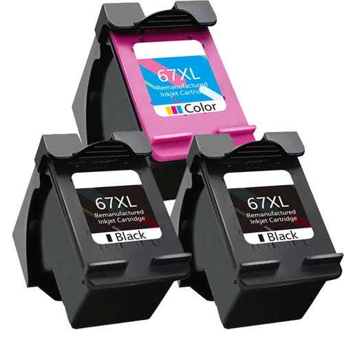 HP 67XL Remanufactured High Yield Ink Cartridge 3-Pack