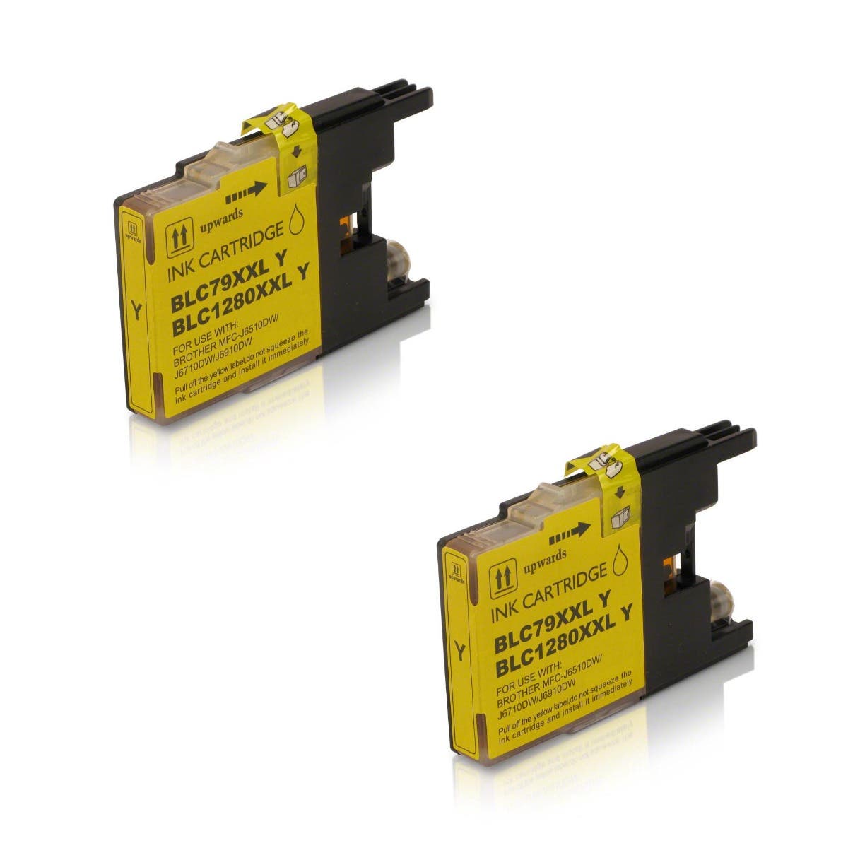 Brother LC79Y Extra High Yield Yellow Compatible Ink Cartridge Twin Pack