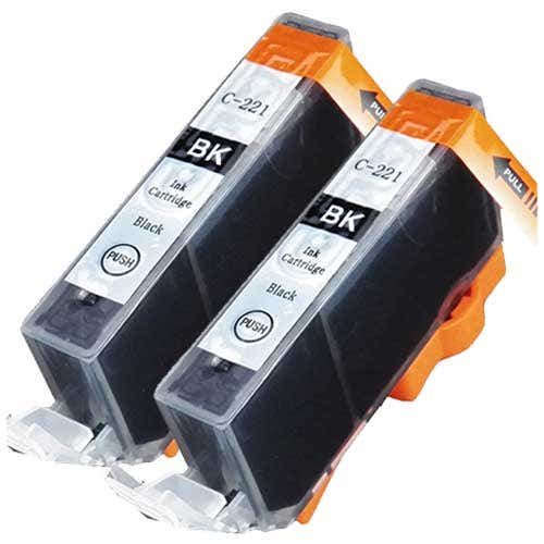 Canon CLI-221BK (2946B001) Compatible Ink Cartridge Twin Pack - Black