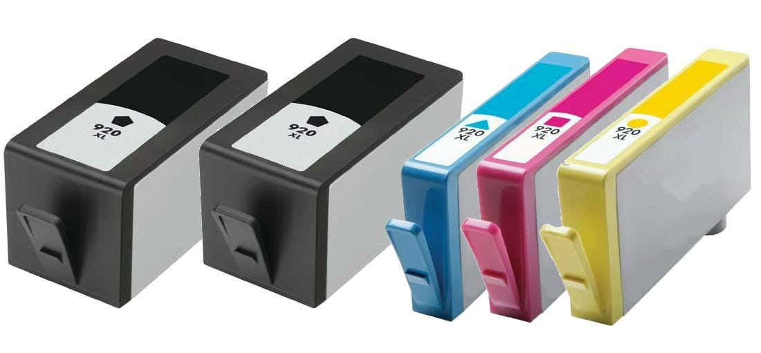 HP 920XL High-Yield Ink Cartridges Carrot Bunch 5 Piece  - 2 Black CD975AN, 1 Cyan CD972AN, 1 Magenta CD973AN, 1 Yellow CD974AN