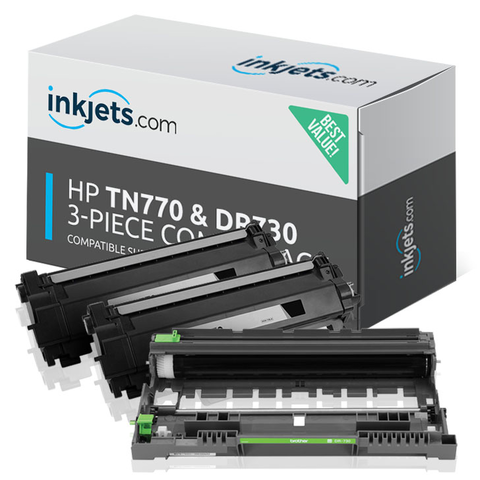 Brother TN770 & DR730 3-Pack Inkjets.com