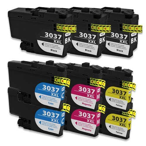 Brother LC3037 Super High-Yield Compatible Ink Cartridge 9-Pack Inkjets.com