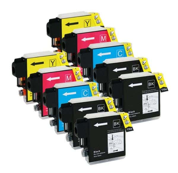 Brother LC65 10-PACK COMBO: Includes 4x Black & 2x Cyan, Magenta & Yellow, High-Yield Compatible Ink Cartridges