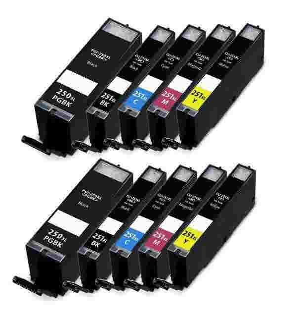 Canon PGI-250XL & CLI-251XL High-Yield Compatible Ink Cartridge 10-Pack Combo
