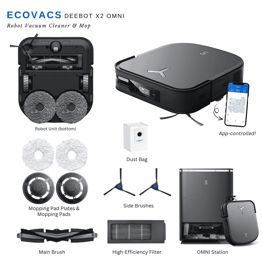 Ecovacs Deebot X2 Omni Robot Vacuum Cleaner & Mop