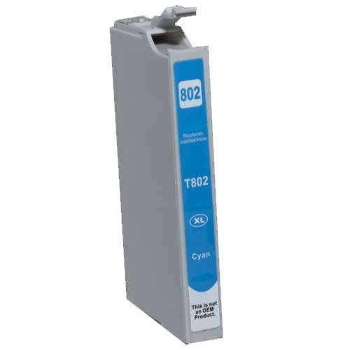 Epson 802XL (T802XL220) Cyan High-Yield Remanufactured Ink Cartridge