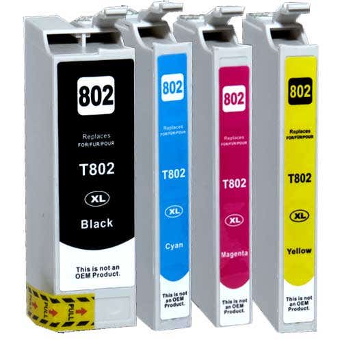 Epson 802XL Remanufactured 4-Pack Combo