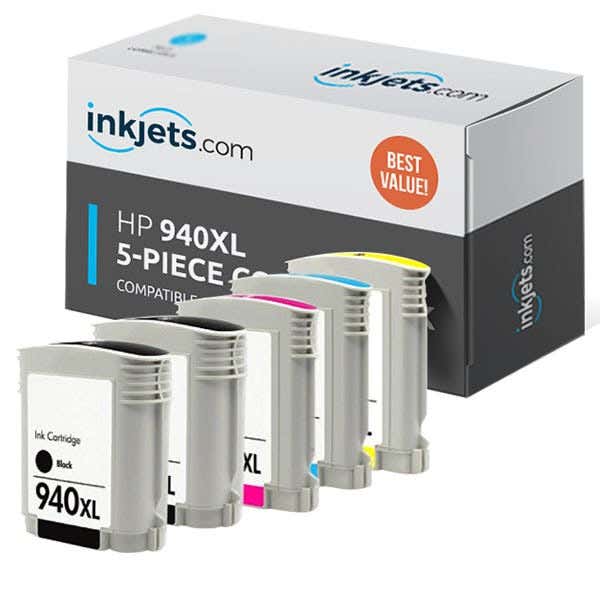 Remanufactured HP 940XL Combo 5-Pack, High-Yield Ink Cartridges