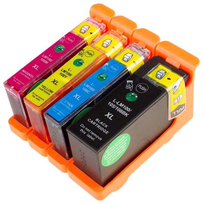 Lexmark 100XL Multipack 4-Piece Compatible Ink Cartridges