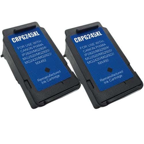 PG-245XL Black (8278B001) Remanufactured High Yield Ink Cartridge Twin Pack