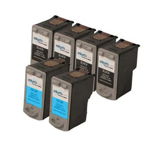 Canon PG-40 & CL-41 Remanufactured Ink Cartridge 6-Pack (4 Black + 2 Color)