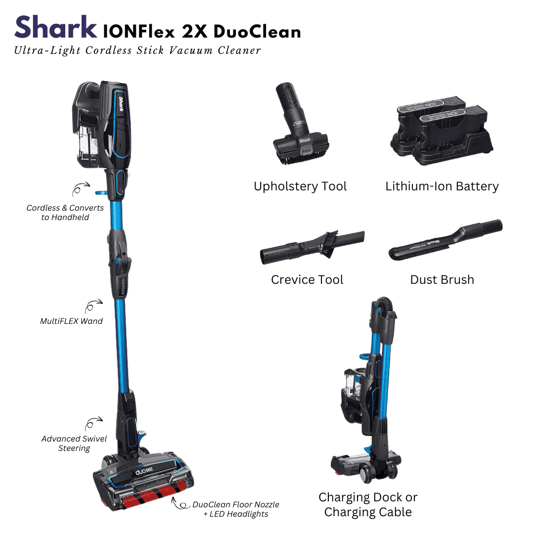 Shark IONFlex 2X DuoClean Ultra-Light Cordless Stick Vacuum Cleaner