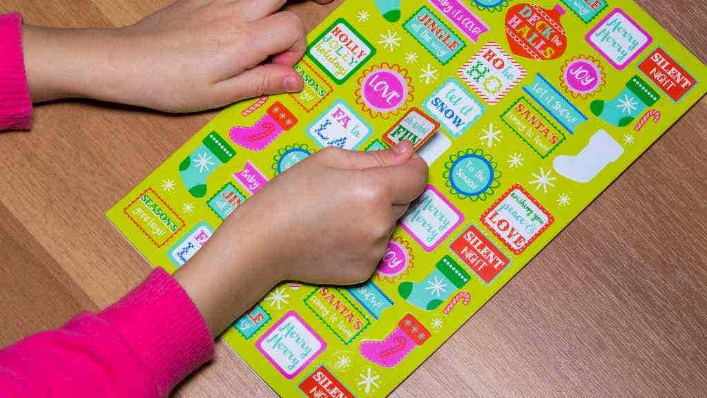 Photo of colorful holiday stickers