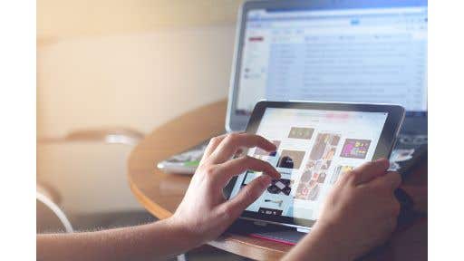 person using an iPad