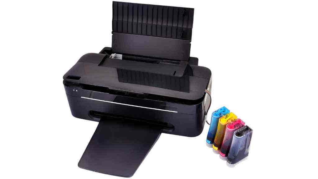 Photo of a printer with continous ink supply 