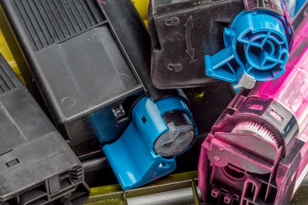 close up photo of empty ink cartridges