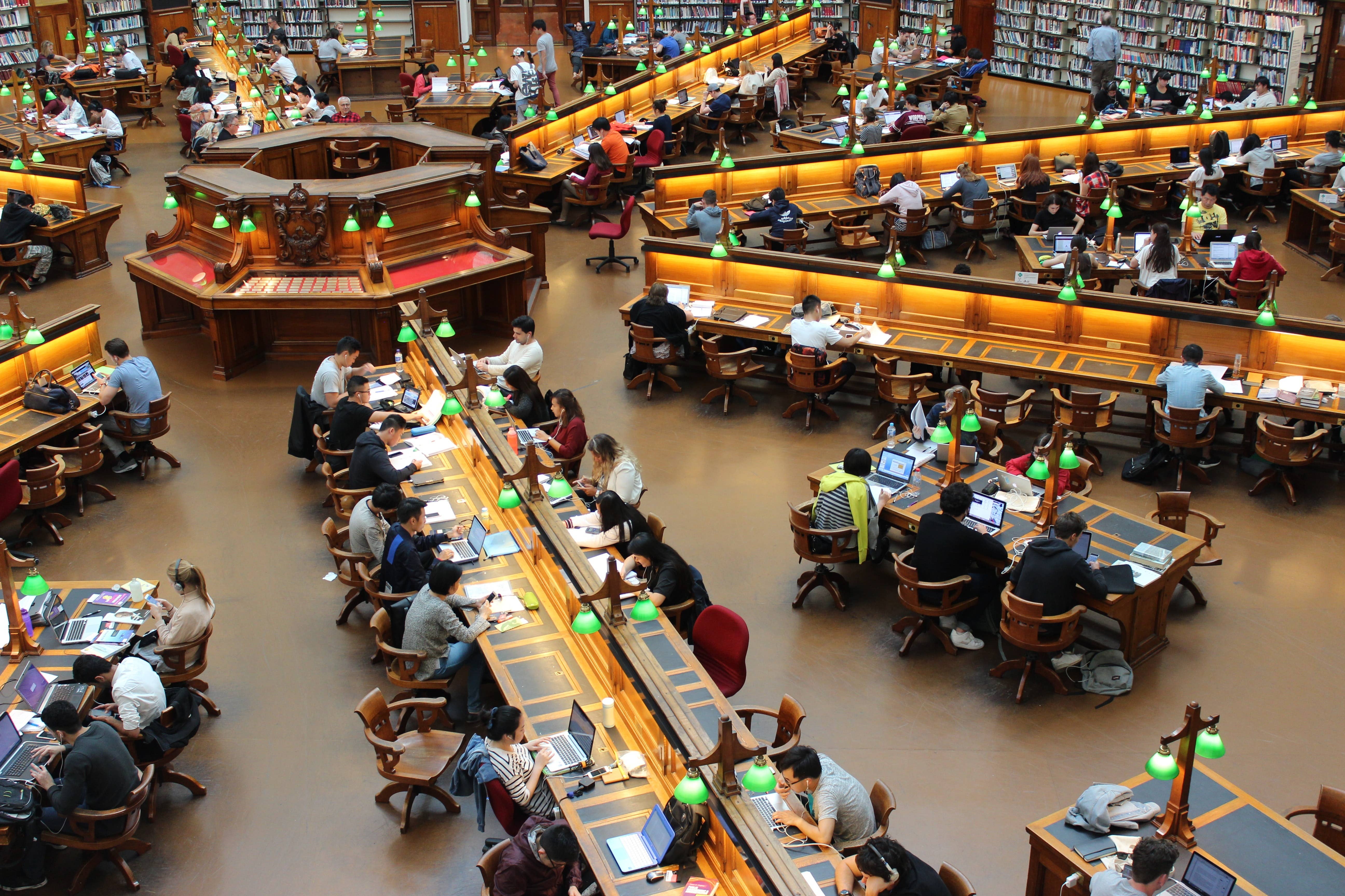 people in a public library