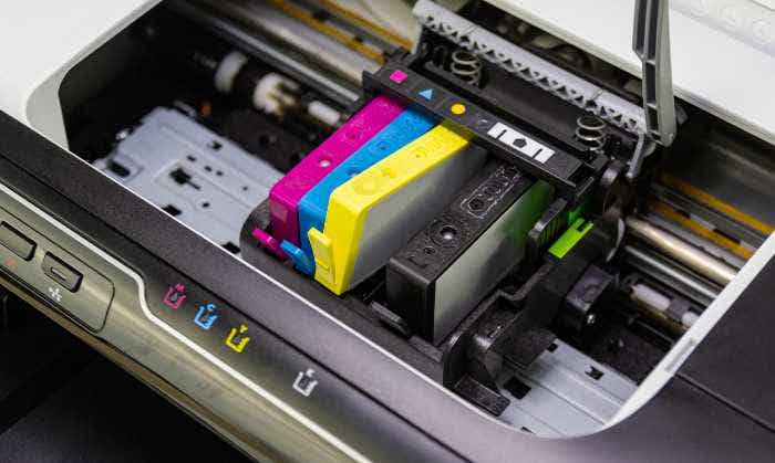 ink cartridges in a printer