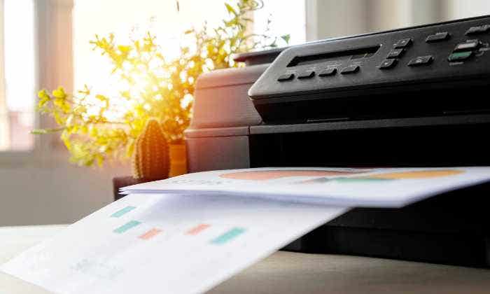 Printer on a desk