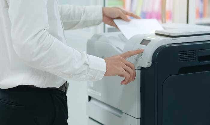 Man at printer