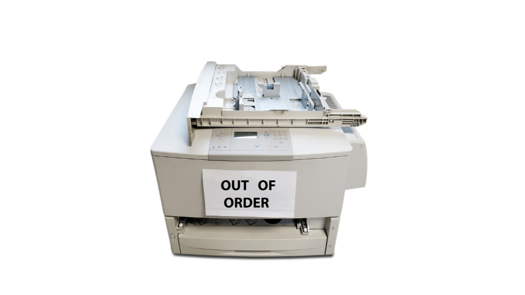 printer with out of order sign
