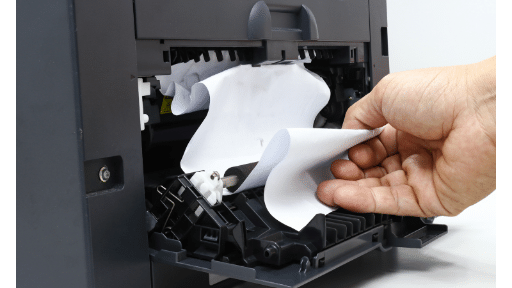 printer with a paper jam
