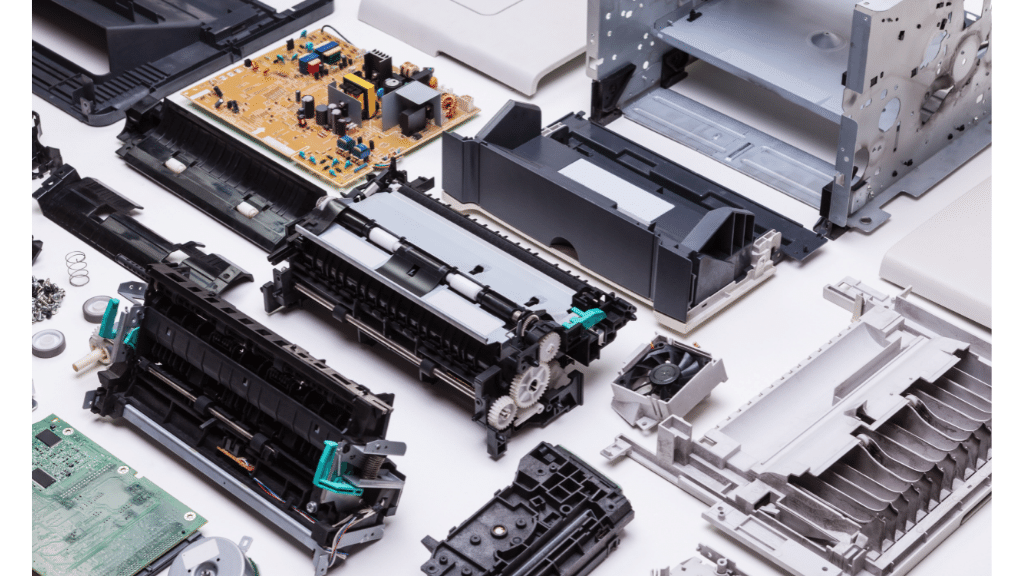 photo of a printer's internal components
