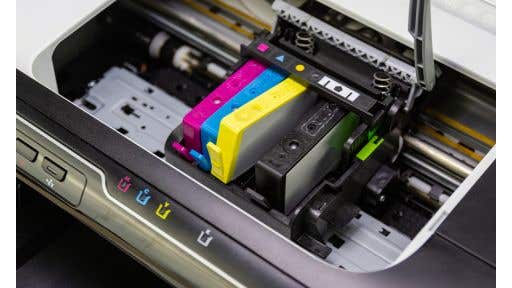 close up of ink cartridges