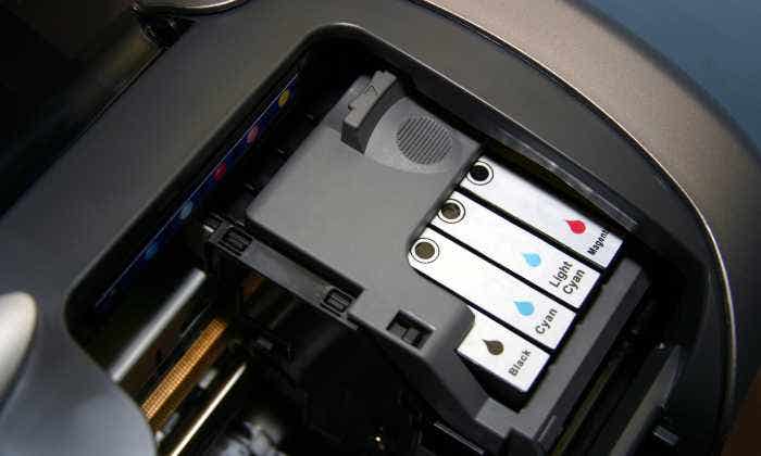 ink cartridges inside printer