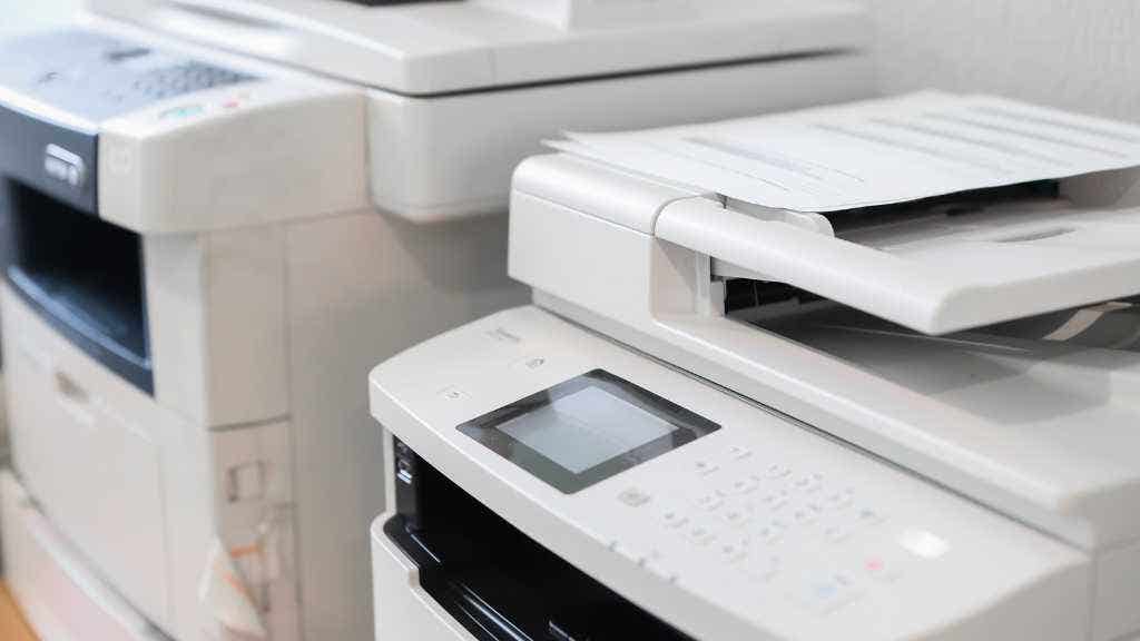 photo of white office printers