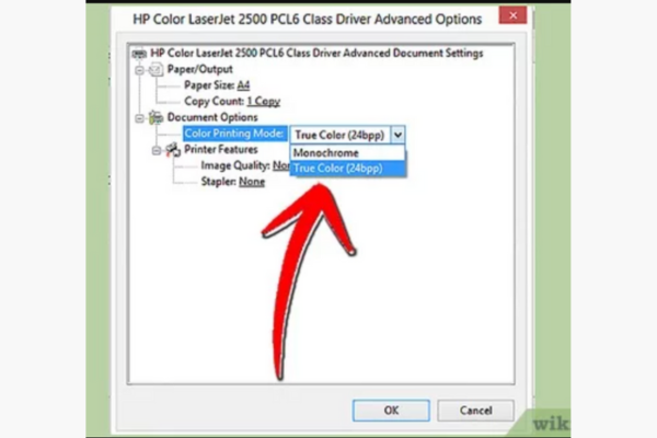 laser printer settings