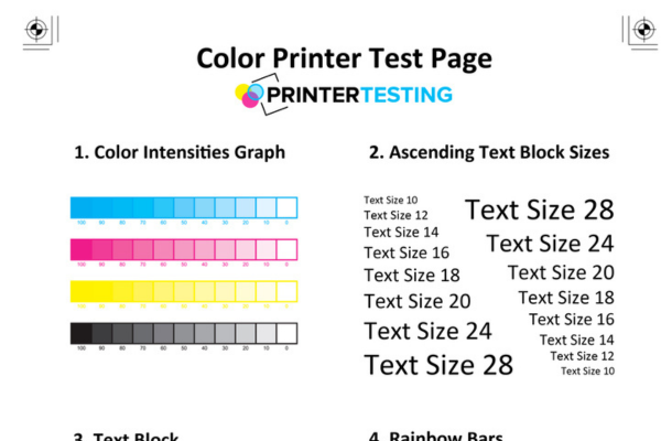 color printer test page image